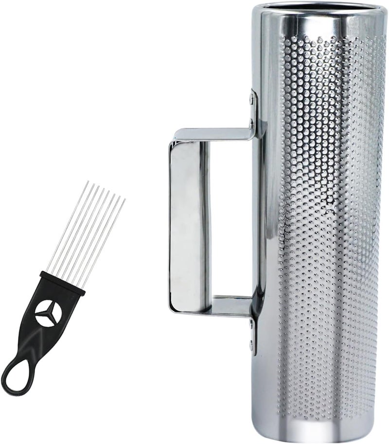 BIGBILLION Guiro Stainless Steel Guiro Percussion Instrument 10" 3" Guiro Shaker with Scraper Professional Band Accompaniment Sand Hammer Musical Training Tool - Image 1